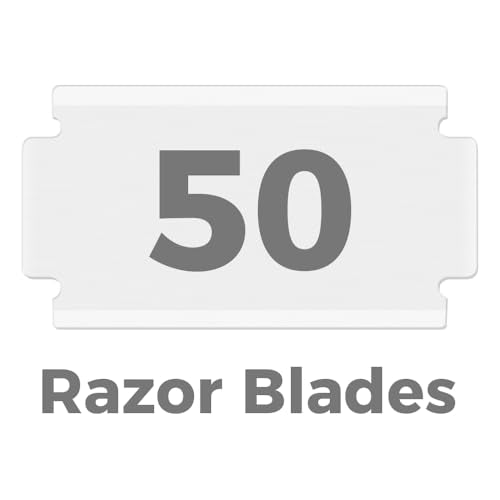Double Edge Razor Blades, 50 Counts Safety Razor Blades for Shaving, Platinum Stainless Steel Shaving Blades for Men and Women, Fits All Standard Double Edge Razors