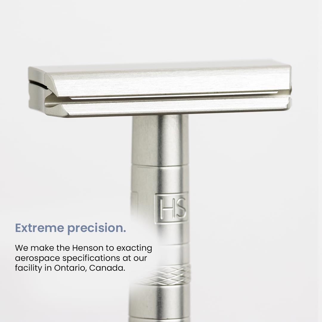 Henson Shaving Razor - Copper Double Edge Safety Razor with 5 Spare Blades - 30° Angled Precision With Superior Blade Rigidity- Reusable Single Blade Razors For Men and Women - Mild Aggression