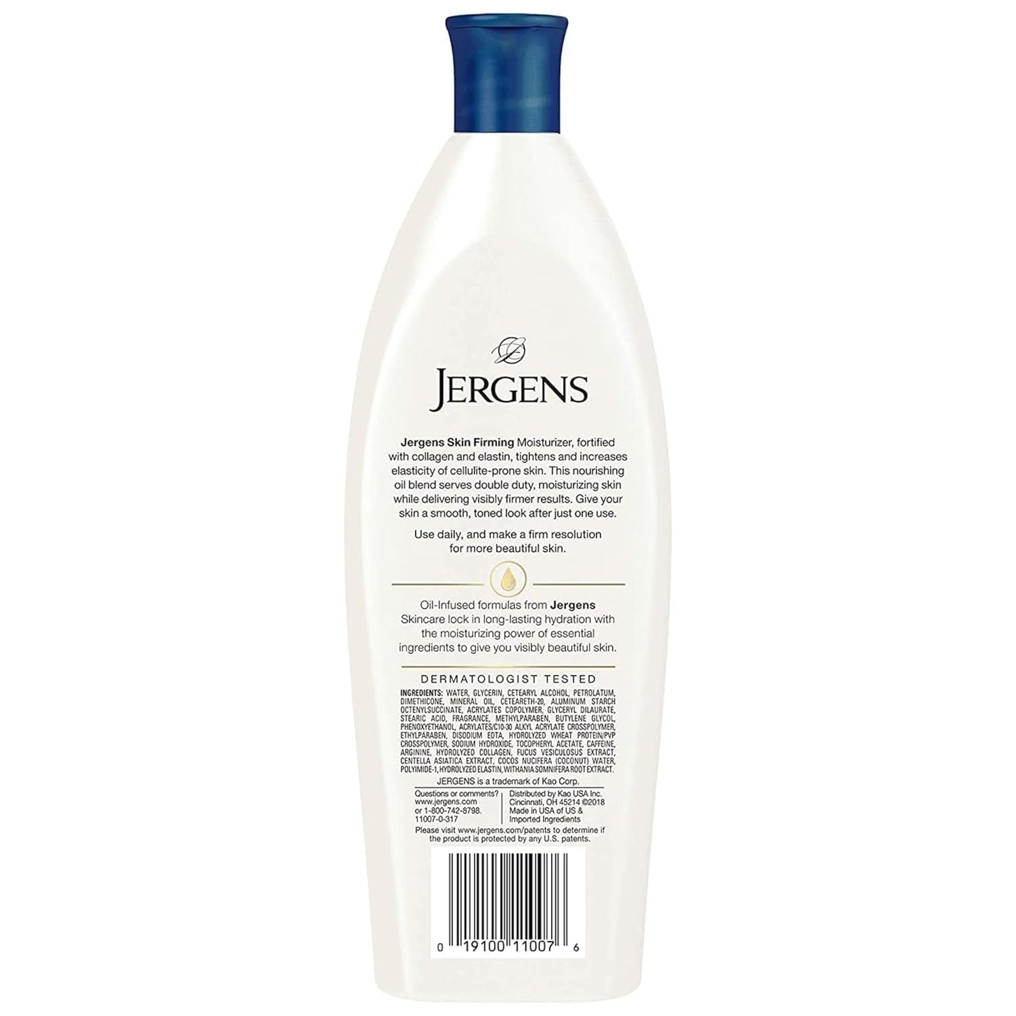 Jergens Skin Firming Body Lotion for Dry to Extra Dry Skin, Skin Tightening Cream with Collagen and Elastin, Dermatologist Tested, Hydralucence Blend Formula, 16.8 Oz