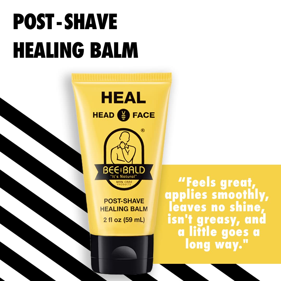 Bee Bald HEAL Aftershave for Men Healing Balm, Immediately Calms & Soothes Damaged Skin, Treats Bumps, Redness, Razor Burn & Other Shaving Irritations (2 Fl Oz)