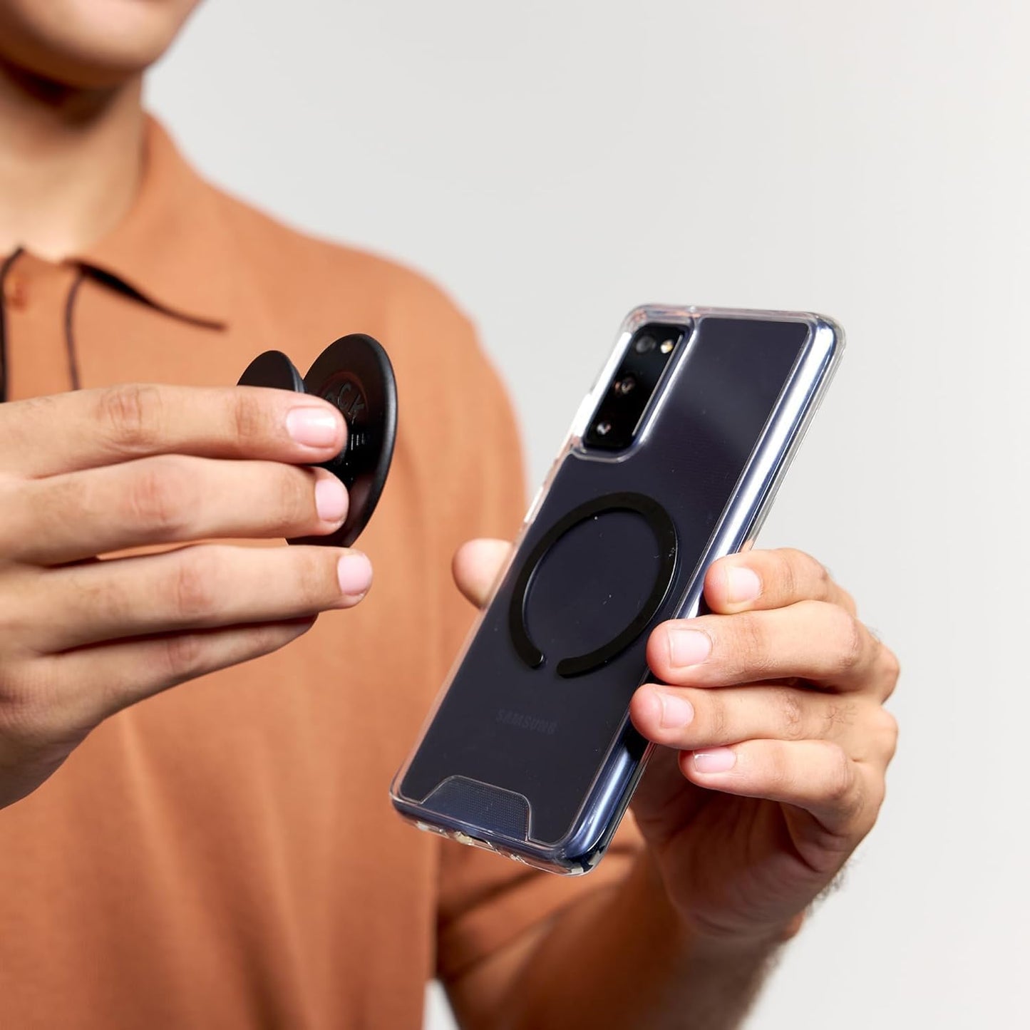 PopSockets Phone Grip with Expanding Kickstand, Adhesive Grip - Black
