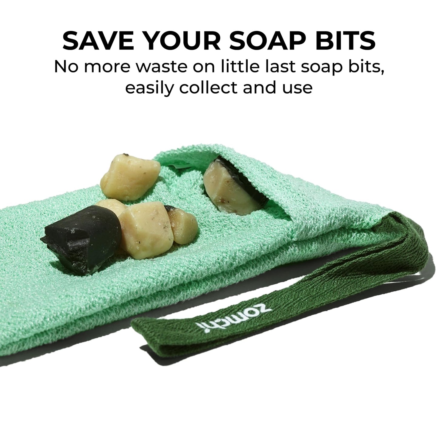 ZOMCHI 2 Pieces Soap Bags for Soap Bars with Different Roughness, Exfoliating Soap Saver Bags, Soap Pouch for Body Wash (Blue)