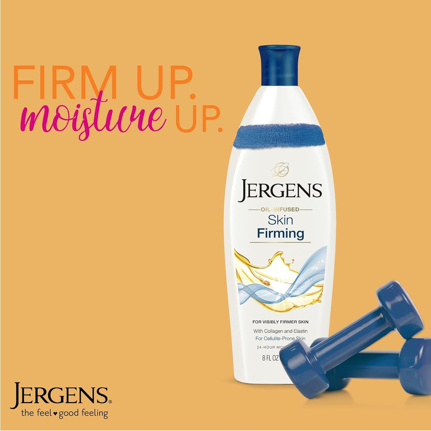 Jergens Skin Firming Body Lotion for Dry to Extra Dry Skin, Skin Tightening Cream with Collagen and Elastin, Dermatologist Tested, Hydralucence Blend Formula, 16.8 Oz