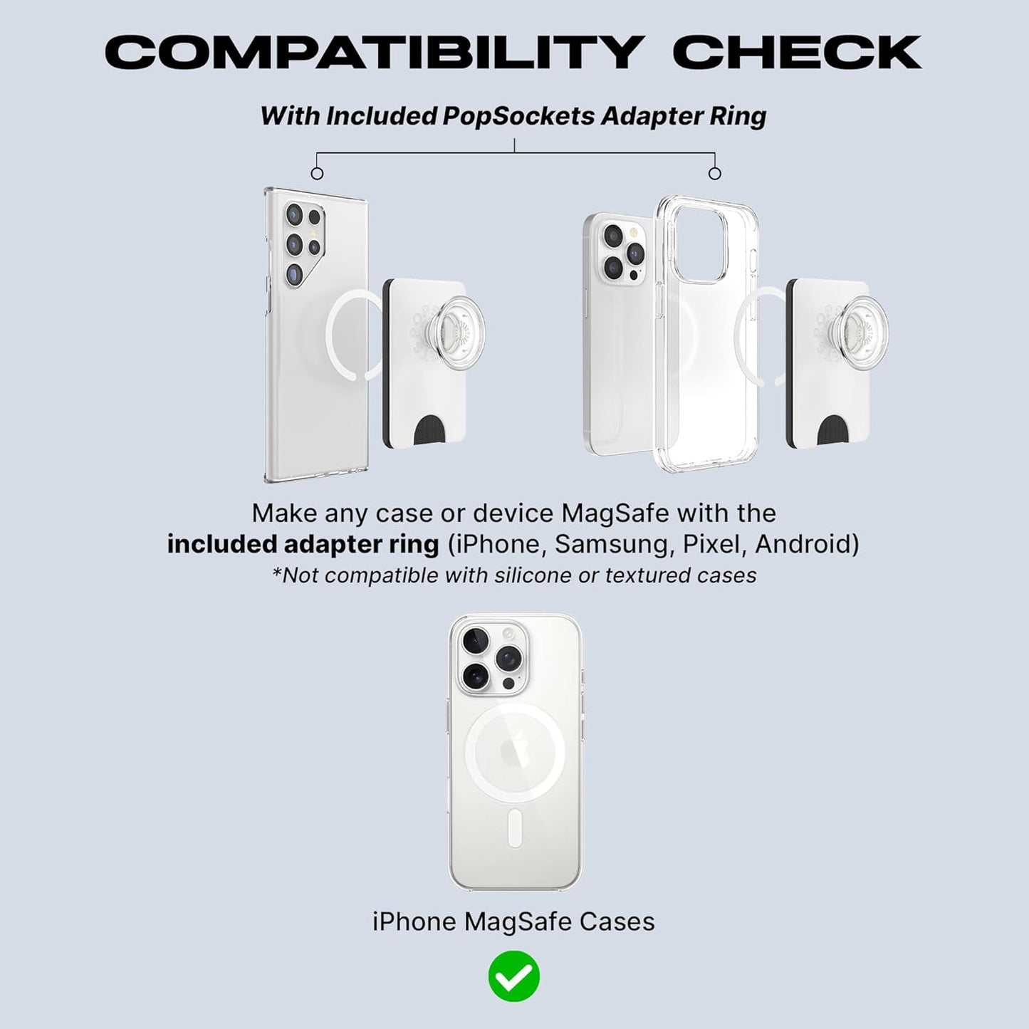 PopSockets Phone Grip with Expanding Kickstand, Adhesive Grip - Black