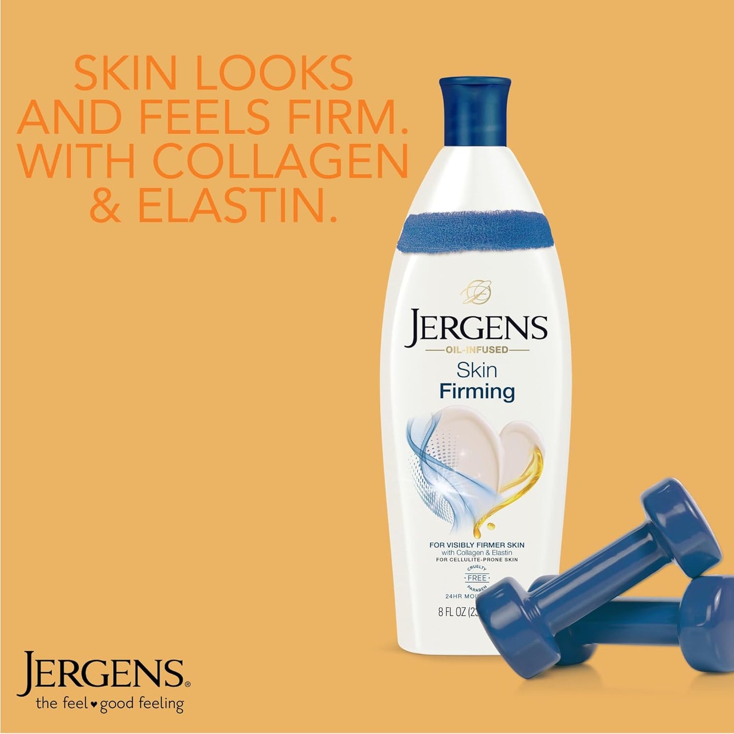 Jergens Skin Firming Body Lotion for Dry to Extra Dry Skin, Skin Tightening Cream with Collagen and Elastin, Dermatologist Tested, Hydralucence Blend Formula, 16.8 Oz