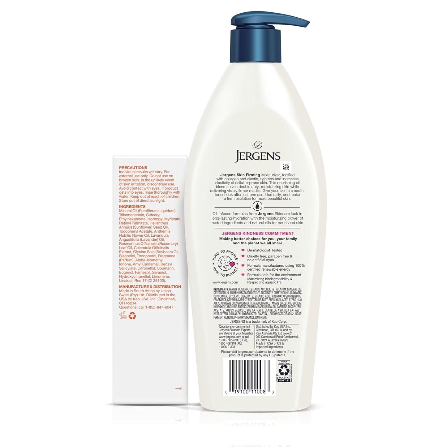 Jergens Skin Firming Body Lotion for Dry to Extra Dry Skin, Skin Tightening Cream with Collagen and Elastin, Dermatologist Tested, Hydralucence Blend Formula, 16.8 Oz