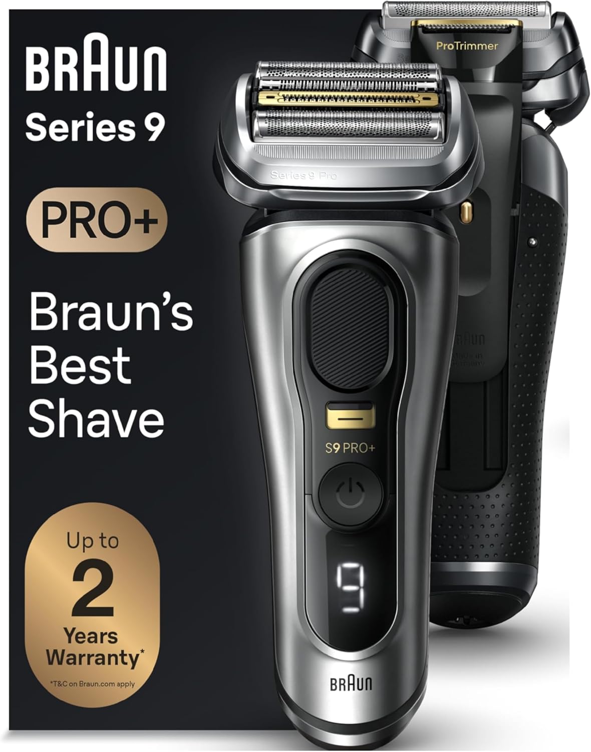 Braun Series 9 PRO+ Electric Razor for Men, 5 Pro Shave Elements & Precision Long Hair Trimmer, 6in1 SmartCare Center, Wet & Dry Electric Razor for Smooth Skin with 60min Battery Runtime, 9567cc