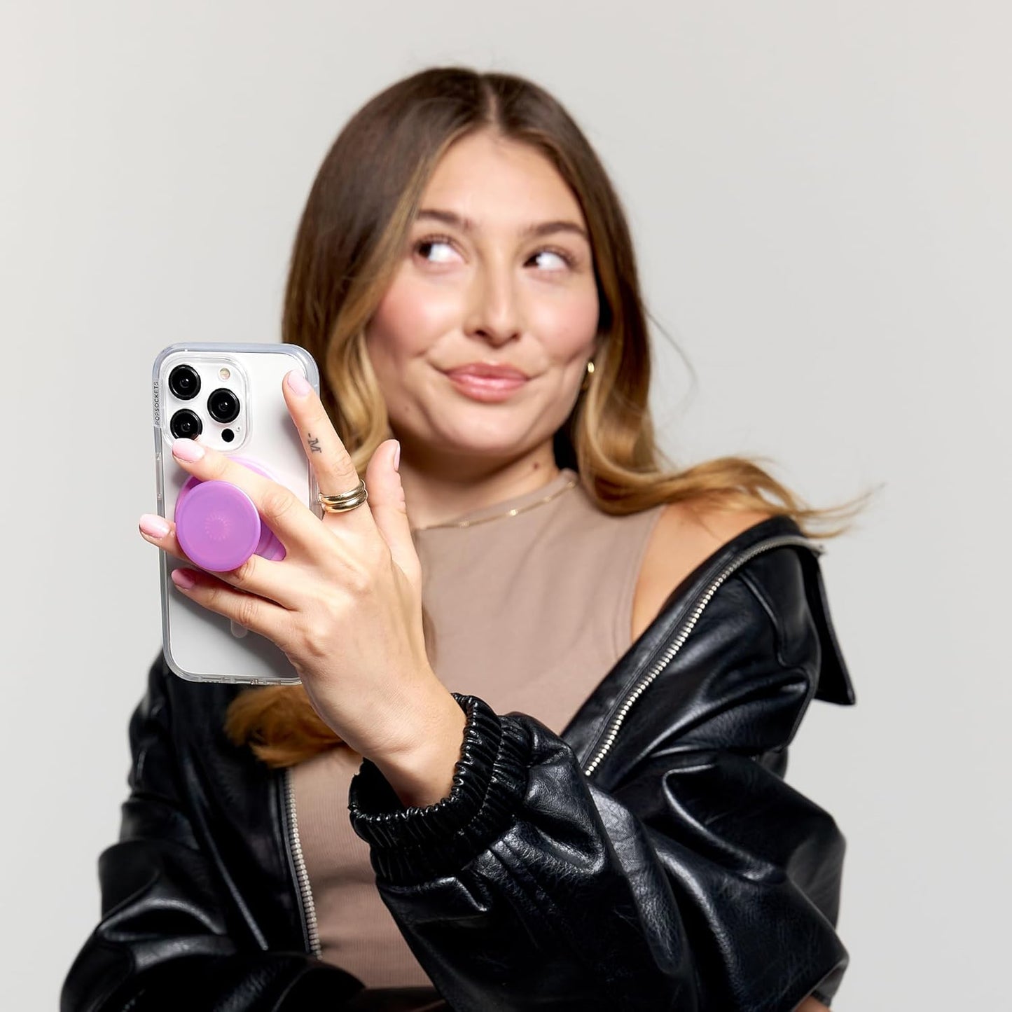 PopSockets Phone Grip with Expanding Kickstand, Adhesive Grip - Black