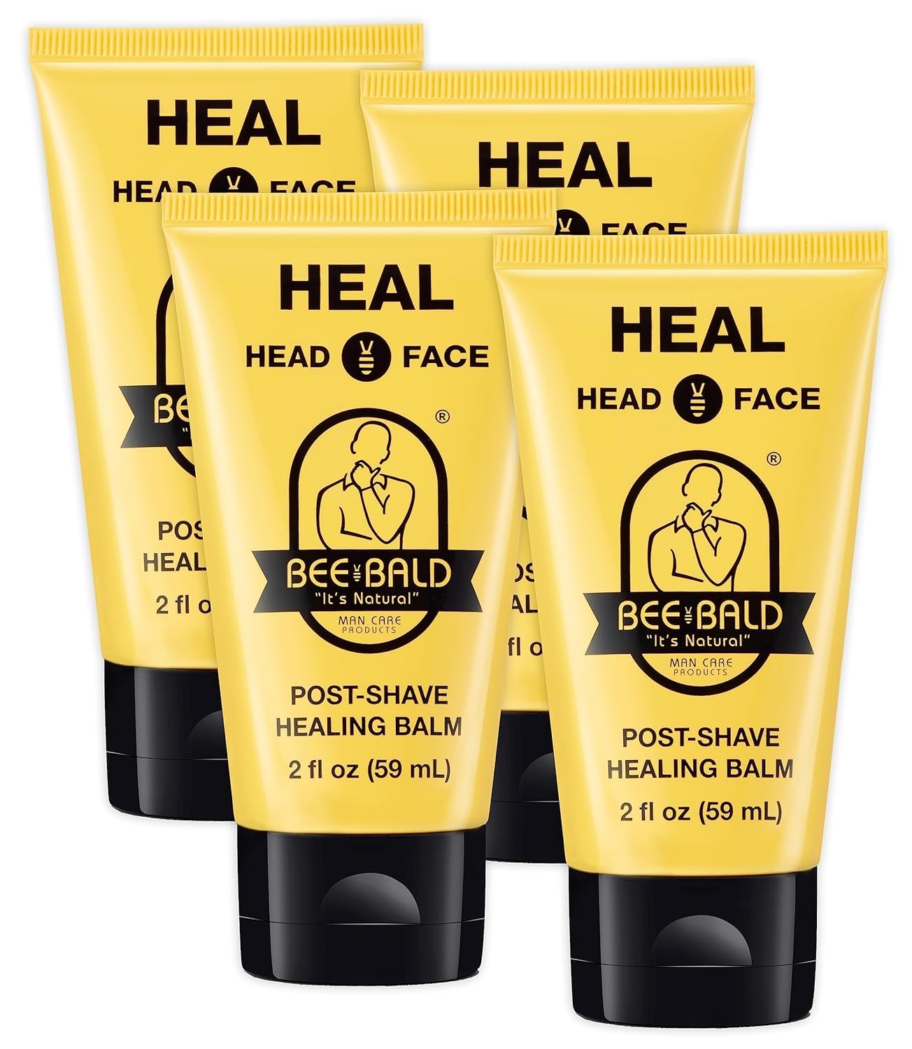 Bee Bald HEAL Aftershave for Men Healing Balm, Immediately Calms & Soothes Damaged Skin, Treats Bumps, Redness, Razor Burn & Other Shaving Irritations (2 Fl Oz)