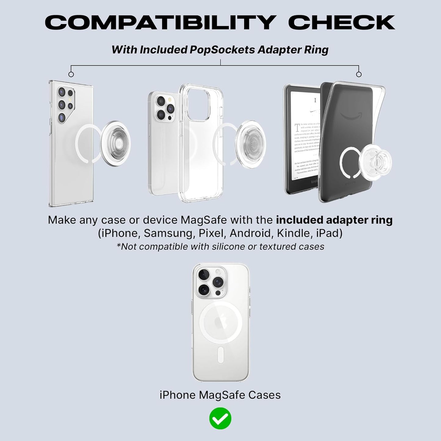 PopSockets Phone Grip with Expanding Kickstand, Adhesive Grip - Black