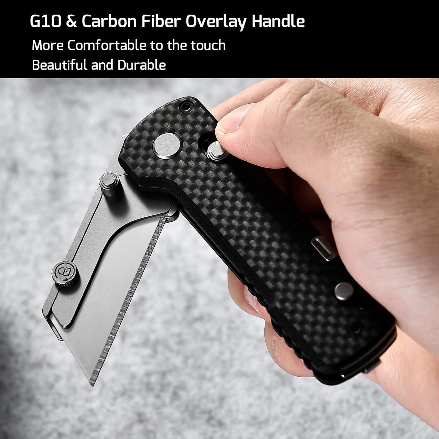 OKNIFE U1 Pro Multitool Folding Utility Knife with Folding Screwdriver, Quick Change Blade, Rail Lock & Pocket Clip for Men Women(Doughnut)