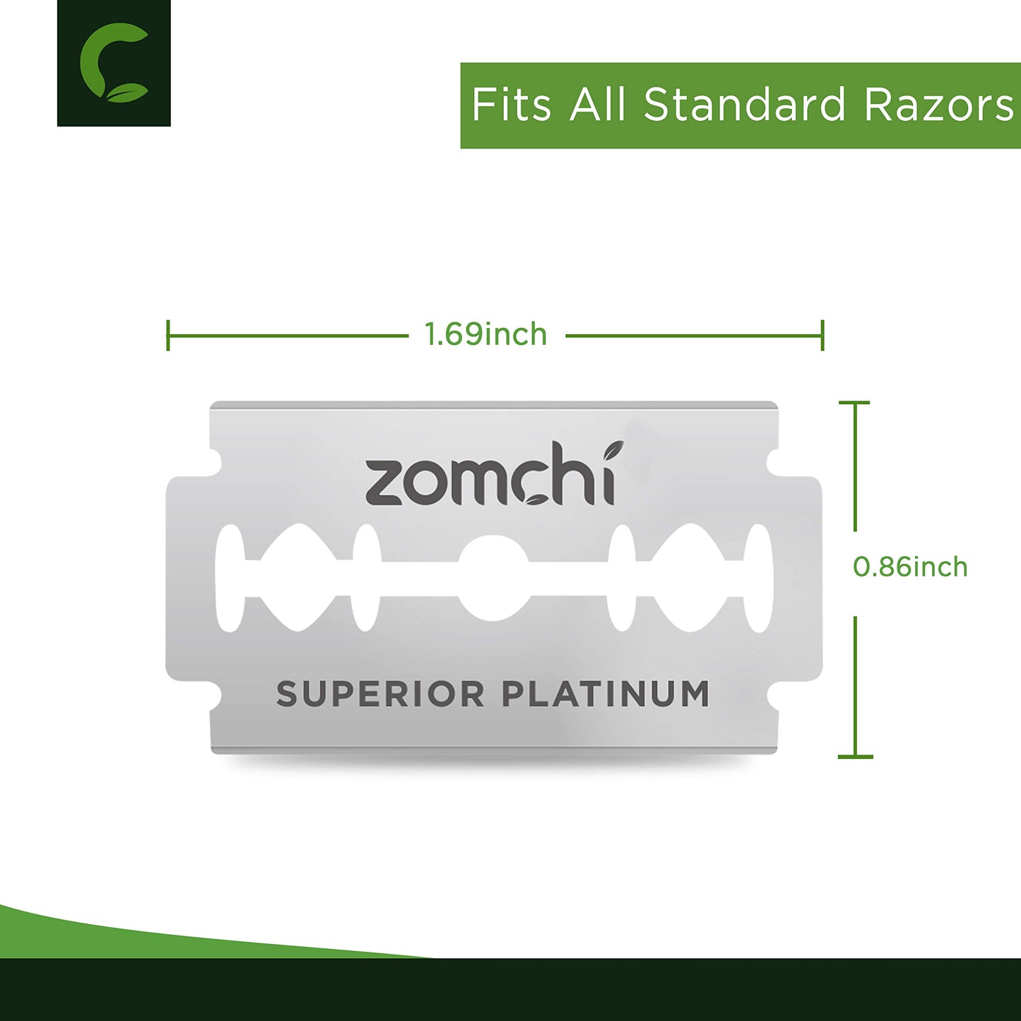 Double Edge Razor Blades, 50 Counts Safety Razor Blades for Shaving, Platinum Stainless Steel Shaving Blades for Men and Women, Fits All Standard Double Edge Razors