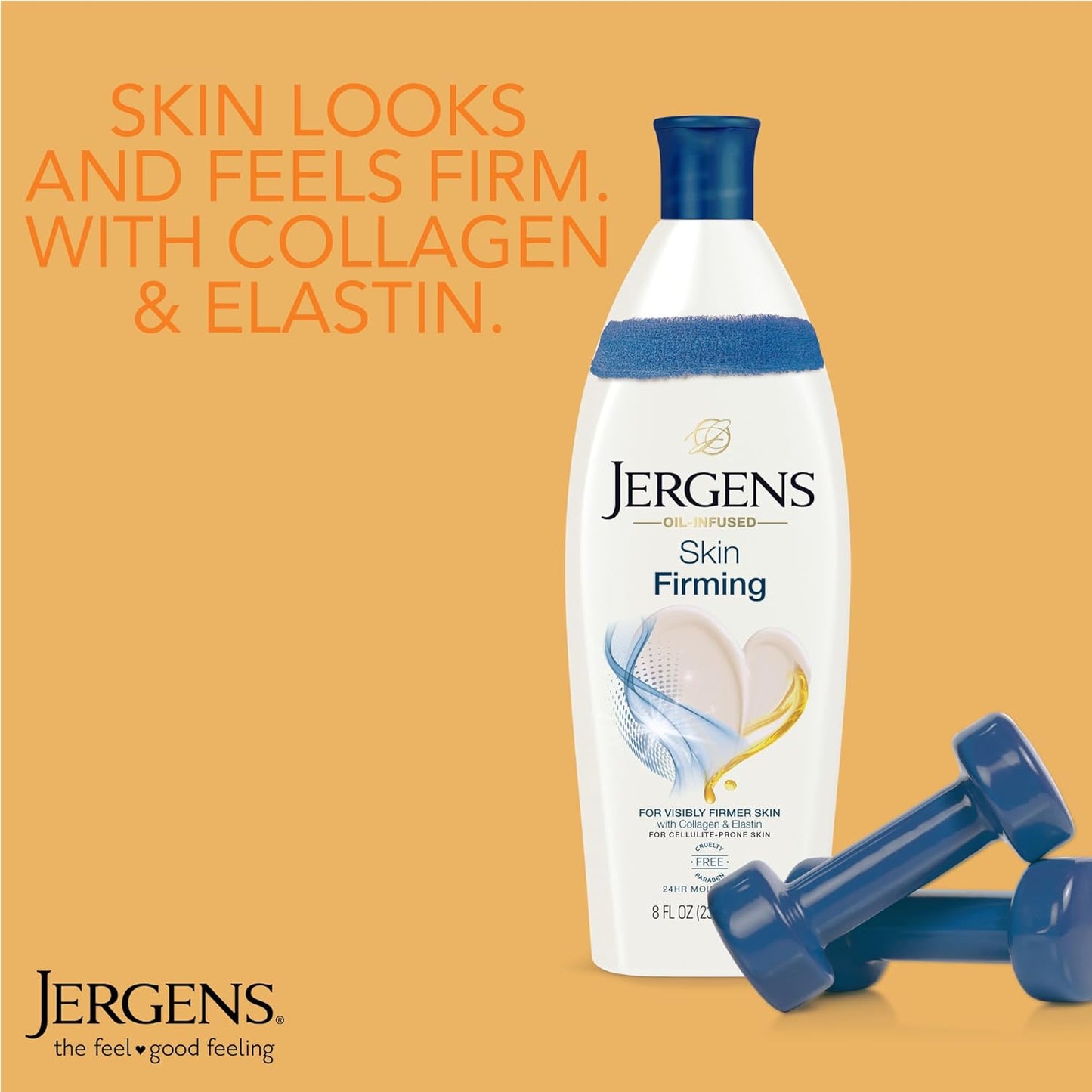 Jergens Skin Firming Body Lotion for Dry to Extra Dry Skin, Skin Tightening Cream with Collagen and Elastin, Dermatologist Tested, Hydralucence Blend Formula, 16.8 Oz