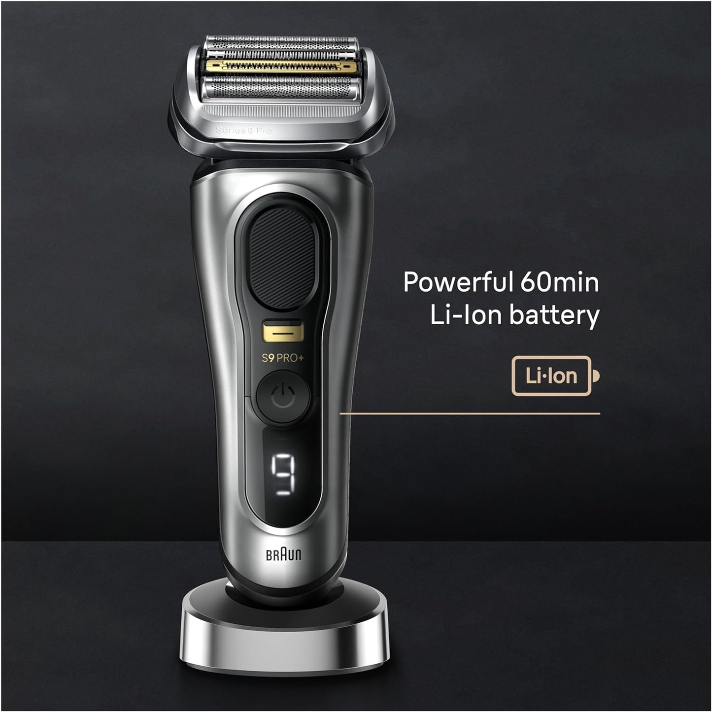 Braun Series 9 PRO+ Electric Razor for Men, 5 Pro Shave Elements & Precision Long Hair Trimmer, 6in1 SmartCare Center, Wet & Dry Electric Razor for Smooth Skin with 60min Battery Runtime, 9567cc