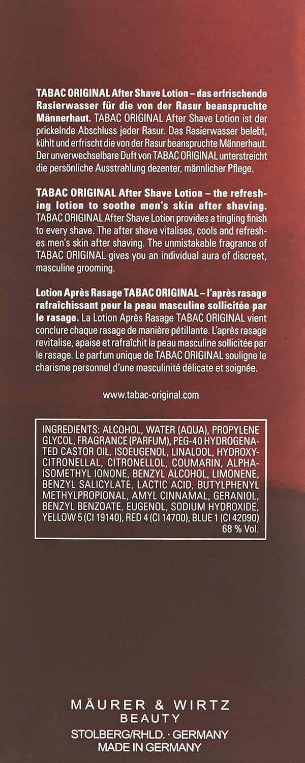 Tabac Original By Maurer & Wirtz For Men. Aftershave 10.1 Oz.