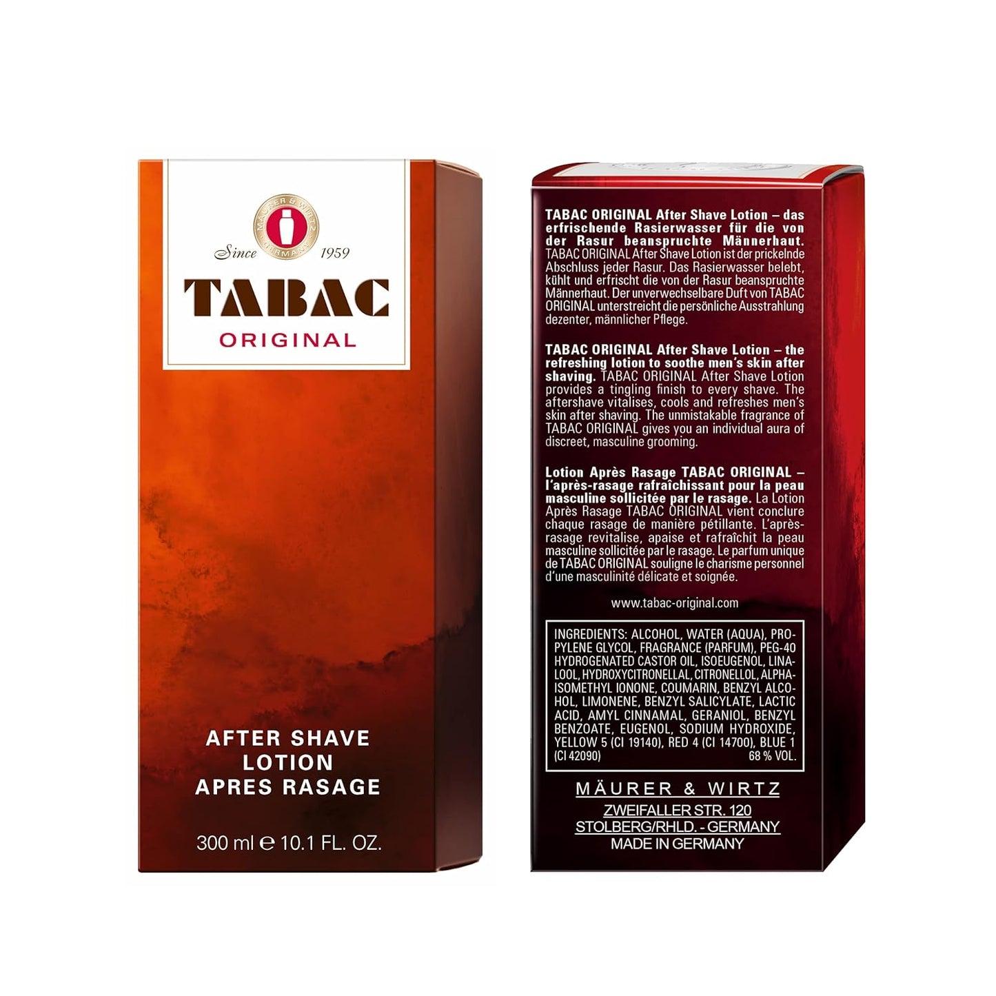 Tabac Original By Maurer & Wirtz For Men. Aftershave 10.1 Oz.