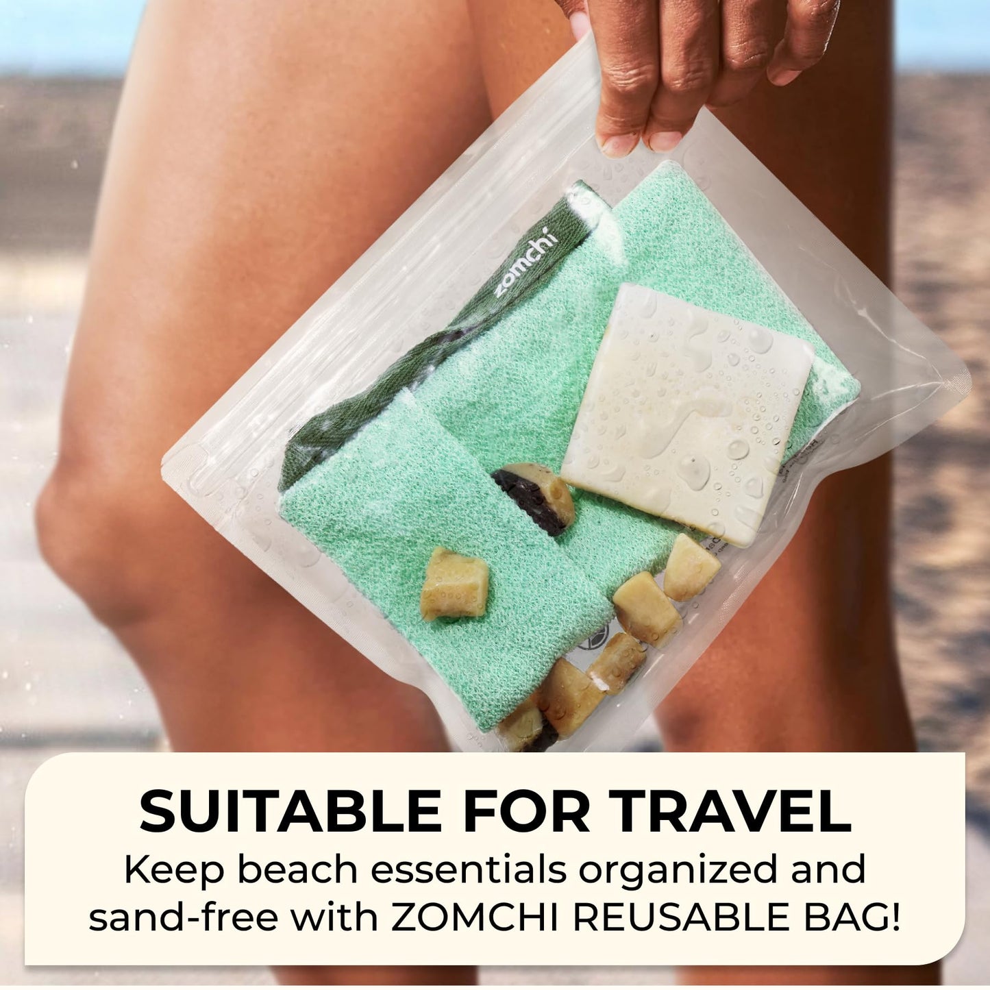 ZOMCHI 2 Pieces Soap Bags for Soap Bars with Different Roughness, Exfoliating Soap Saver Bags, Soap Pouch for Body Wash (Blue)