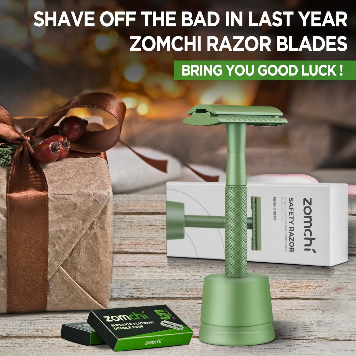 ZOMCHI Double Edge Safety Razor for Men & Women, Premium Metal Razor with 10 Double Edge Safety Razor Blades,Single Blade Razor – Noble Silver