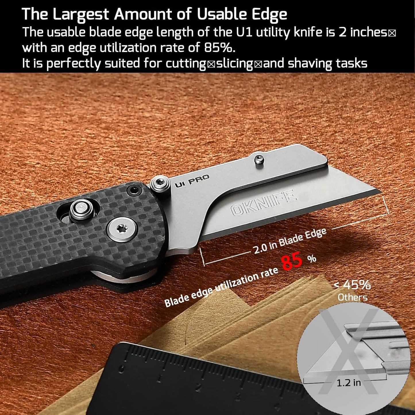 OKNIFE U1 Pro Multitool Folding Utility Knife with Folding Screwdriver, Quick Change Blade, Rail Lock & Pocket Clip for Men Women(Doughnut)