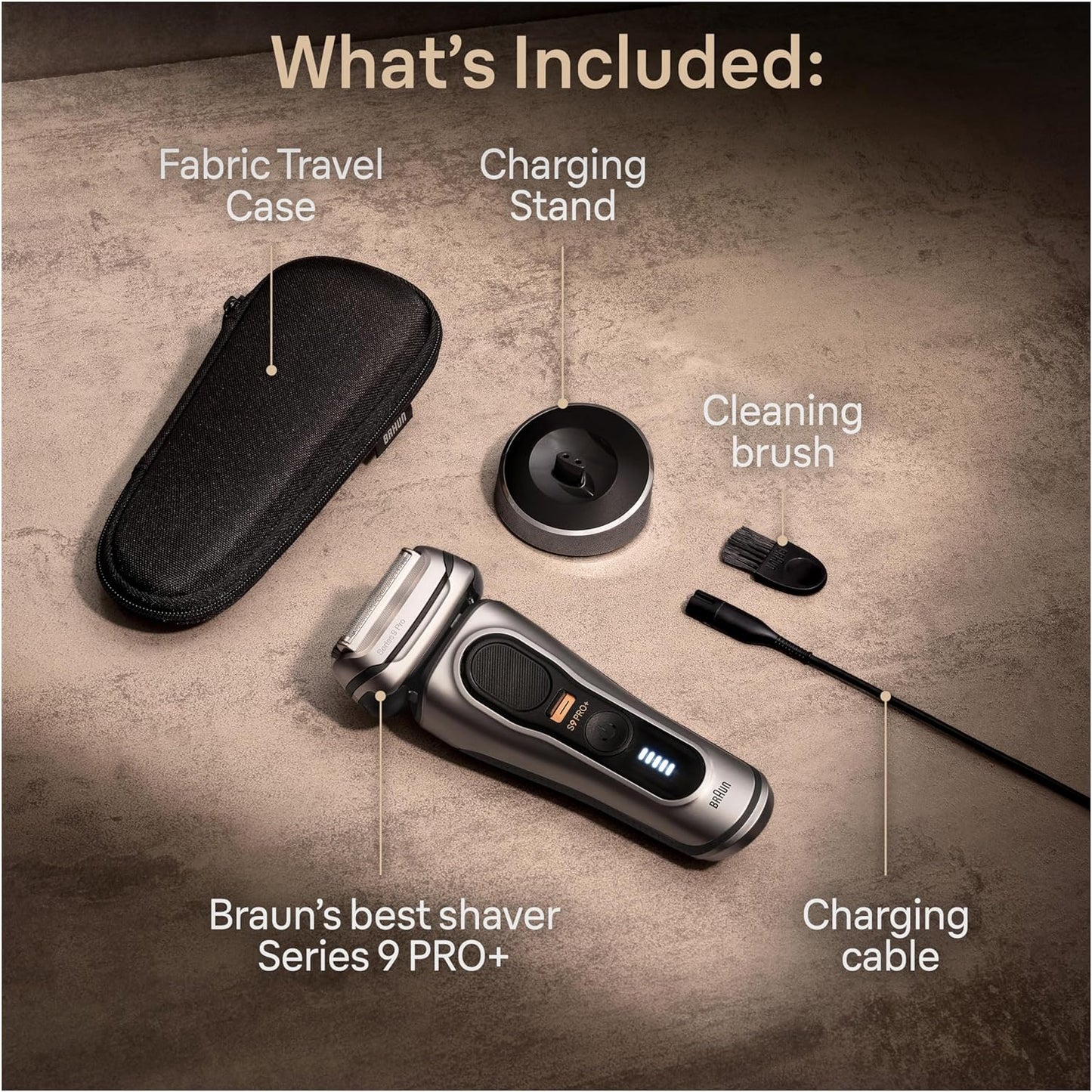 Braun Series 9 PRO+ Electric Razor for Men, 5 Pro Shave Elements & Precision Long Hair Trimmer, 6in1 SmartCare Center, Wet & Dry Electric Razor for Smooth Skin with 60min Battery Runtime, 9567cc