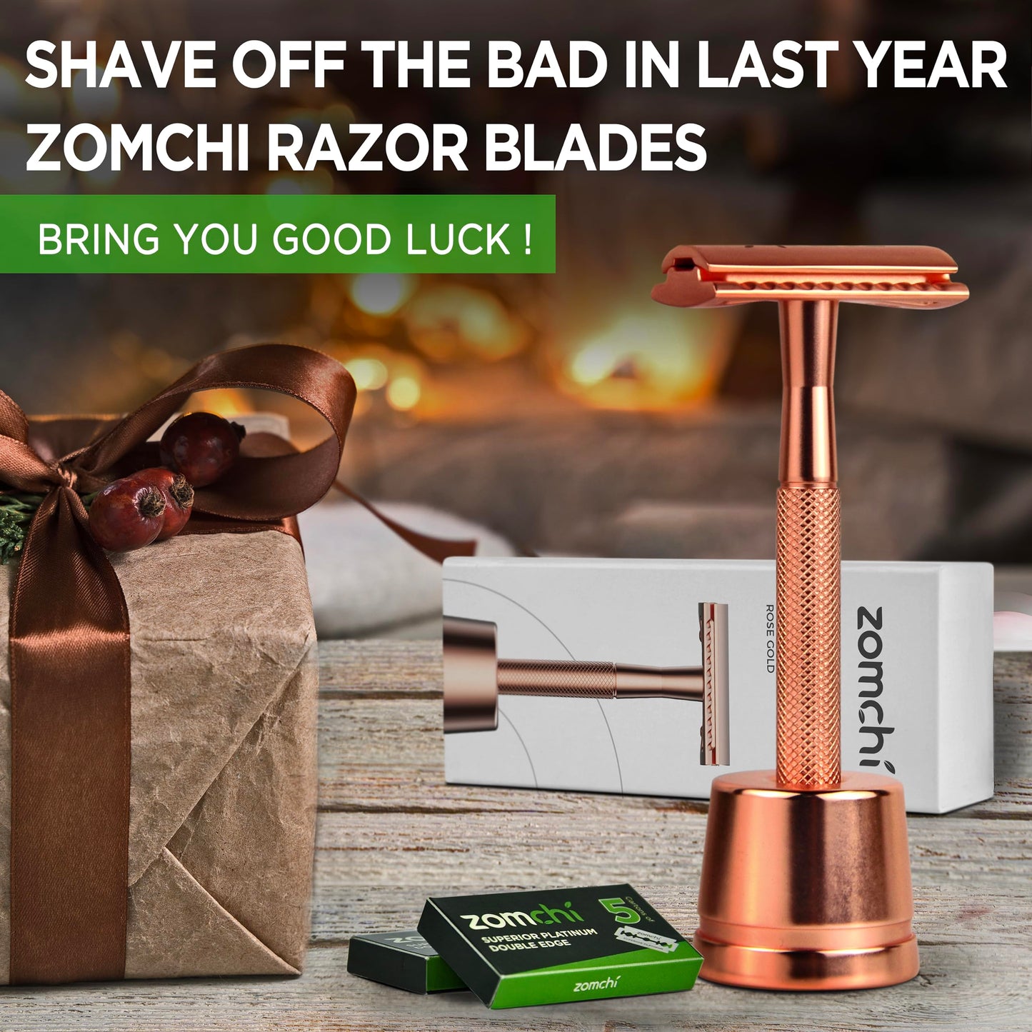 ZOMCHI Double Edge Safety Razor for Men & Women, Premium Metal Razor with 10 Double Edge Safety Razor Blades,Single Blade Razor – Noble Silver