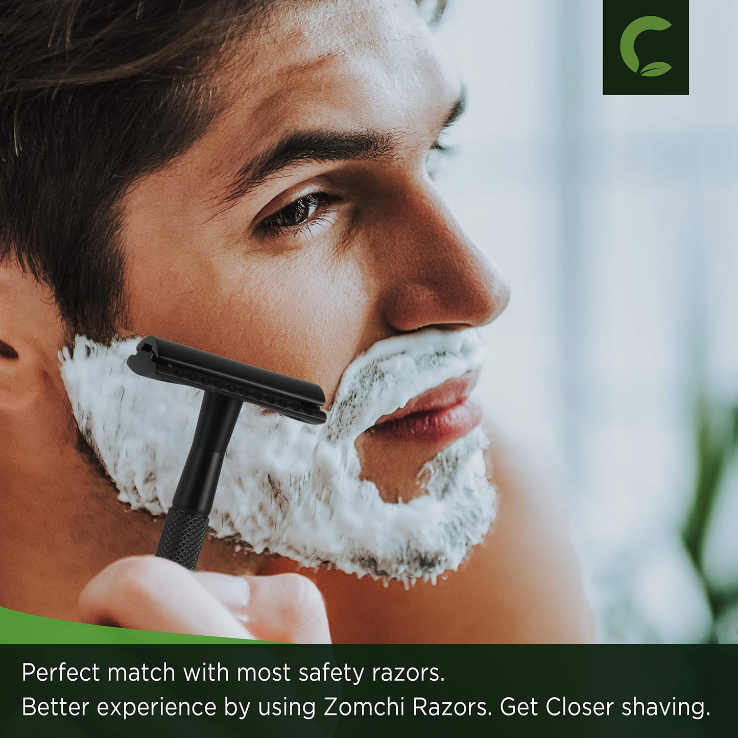 ZOMCHI Double Edge Safety Razor for Men & Women, Premium Metal Razor with 10 Double Edge Safety Razor Blades,Single Blade Razor – Noble Silver