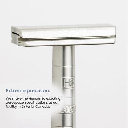 Henson Shaving Razor - Copper Double Edge Safety Razor with 5 Spare Blades - 30° Angled Precision With Superior Blade Rigidity- Reusable Single Blade Razors For Men and Women - Mild Aggression