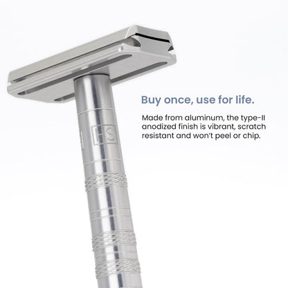 Henson Shaving Razor - Copper Double Edge Safety Razor with 5 Spare Blades - 30° Angled Precision With Superior Blade Rigidity- Reusable Single Blade Razors For Men and Women - Mild Aggression