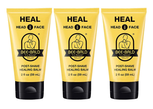 Bee Bald HEAL Aftershave for Men Healing Balm, Immediately Calms & Soothes Damaged Skin, Treats Bumps, Redness, Razor Burn & Other Shaving Irritations (2 Fl Oz)