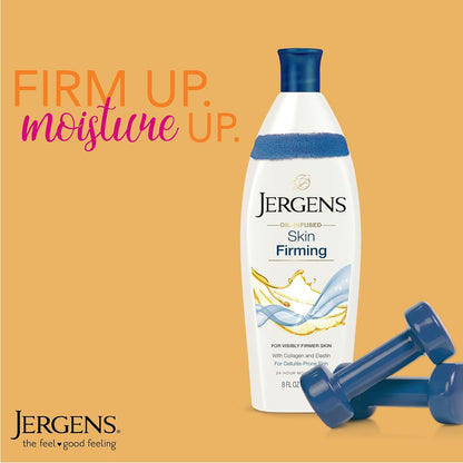 Jergens Skin Firming Body Lotion for Dry to Extra Dry Skin, Skin Tightening Cream with Collagen and Elastin, Dermatologist Tested, Hydralucence Blend Formula, 16.8 Oz