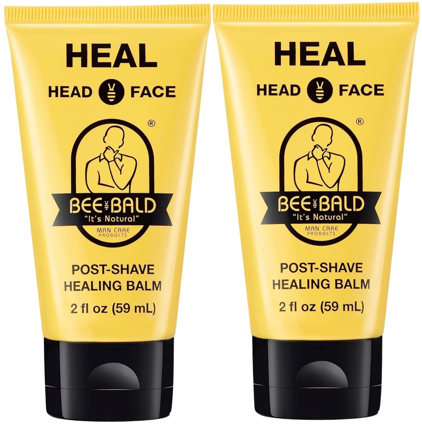 Bee Bald HEAL Aftershave for Men Healing Balm, Immediately Calms & Soothes Damaged Skin, Treats Bumps, Redness, Razor Burn & Other Shaving Irritations (2 Fl Oz)