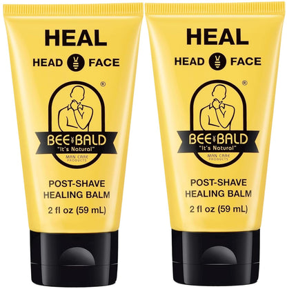 Bee Bald HEAL Aftershave for Men Healing Balm, Immediately Calms & Soothes Damaged Skin, Treats Bumps, Redness, Razor Burn & Other Shaving Irritations (2 Fl Oz)