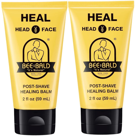 Bee Bald HEAL Aftershave for Men Healing Balm, Immediately Calms & Soothes Damaged Skin, Treats Bumps, Redness, Razor Burn & Other Shaving Irritations (2 Fl Oz)