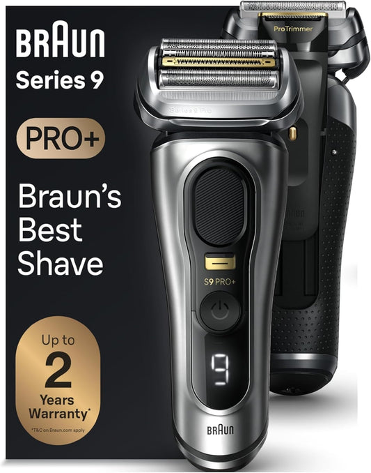 Braun Series 9 PRO+ Electric Razor for Men, 5 Pro Shave Elements & Precision Long Hair Trimmer, 6in1 SmartCare Center, Wet & Dry Electric Razor for Smooth Skin with 60min Battery Runtime, 9567cc