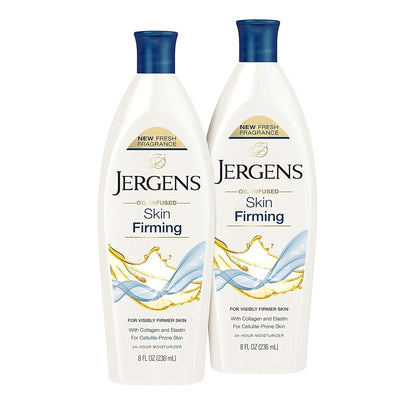 Jergens Skin Firming Body Lotion for Dry to Extra Dry Skin, Skin Tightening Cream with Collagen and Elastin, Dermatologist Tested, Hydralucence Blend Formula, 16.8 Oz