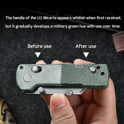 OKNIFE U1 Pro Multitool Folding Utility Knife with Folding Screwdriver, Quick Change Blade, Rail Lock & Pocket Clip for Men Women（Doughnut）