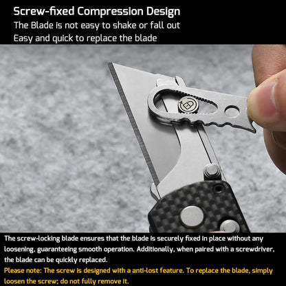OKNIFE U1 Pro Multitool Folding Utility Knife with Folding Screwdriver, Quick Change Blade, Rail Lock & Pocket Clip for Men Women（Doughnut）