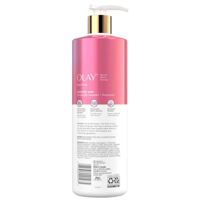 Olay Intensely Hydrating Body Wash + Body Lotion Bundle Pack, Moisturizing & Nourishing Formula with Hyaluronic Acid & Vitamin B3 Complex, 26 fl oz & 17 fl oz, (Pack of 2)