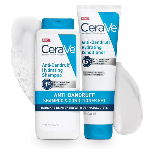 CeraVe Hydrating Anti Dandruff Shampoo, 1% Pyrithione Zinc Dandruff Treatment With Ceramides, Niacinamide & Hyaluronic Acid, Helps Eliminate Flakes & Provides Itchy Scalp Relief, Sulfate Free, 12 Oz