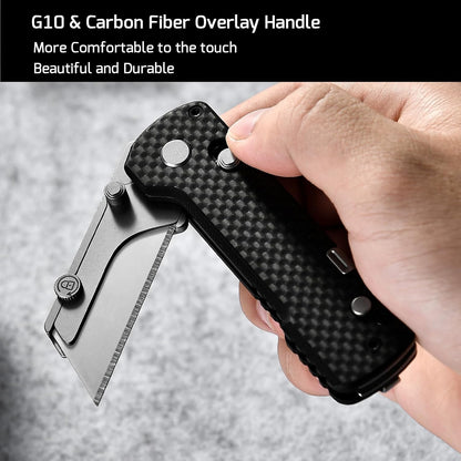 OKNIFE U1 Pro Multitool Folding Utility Knife with Folding Screwdriver, Quick Change Blade, Rail Lock & Pocket Clip for Men Women（Doughnut）
