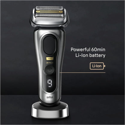 Braun Series 9 PRO+ Electric Razor for Men, 5 Pro Shave Elements & Precision Long Hair Trimmer, 6in1 SmartCare Center, Wet & Dry Electric Razor for Smooth Skin with 60min Battery Runtime, 9567cc