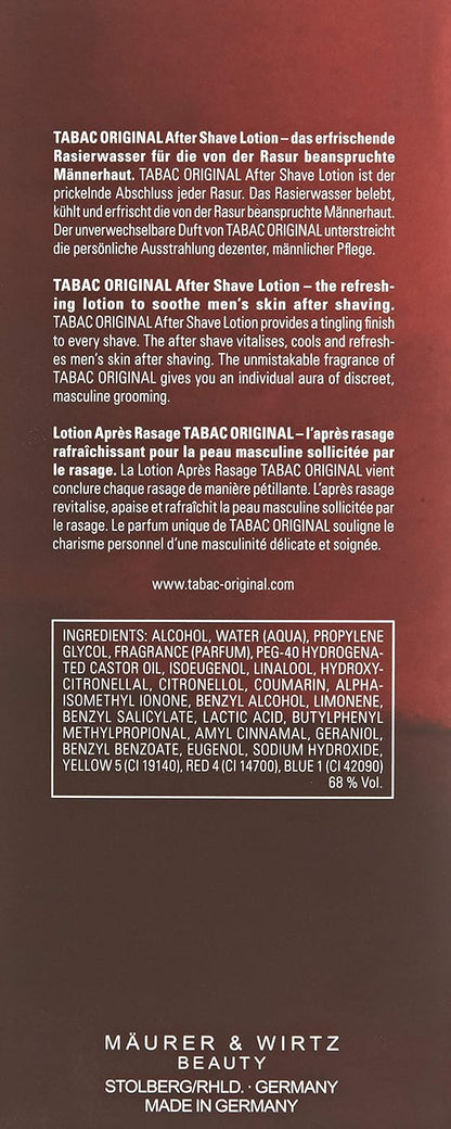 Tabac Original By Maurer & Wirtz For Men. Aftershave 10.1 Oz.