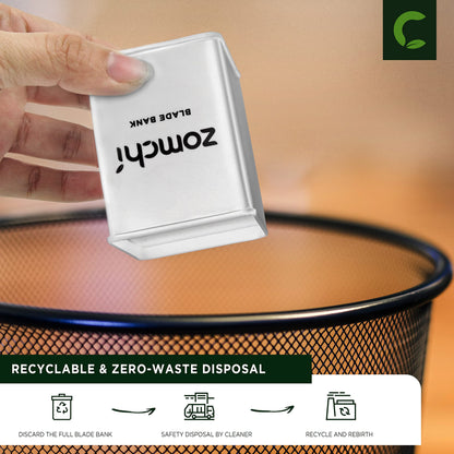 ZOMCHI Razor Blade Bank for Safety Razor Blade Storagement, Used Double Edge Safety Razor Blade Disposal Case (Silver)