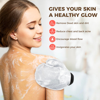 ZOMCHI 2 Pack Deep Exfoliating Glove with Dual Texture, Massage Body Scrub Gloves for Home Spa, Exfoliating Mitt for Dead Skin Removal (Deep + Gentle)